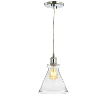 Goldwater 7.5" Adjustable Drop Metal/Glass LED Pendant - JONATHAN Y